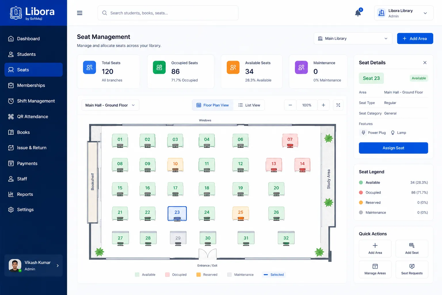 Seat Management Layout